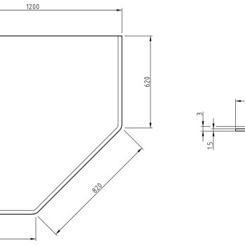 Podložna plošča "Winkeleck" iz pločevine - titan
