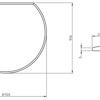 Podložna plošča "Kreisform - Klein" kaljeno steklo