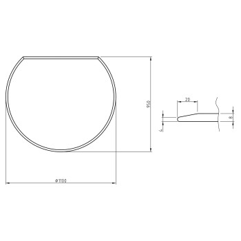 Podložna plošča "Kreisform - Klein" kaljeno steklo